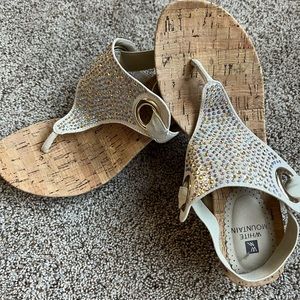 White Mountain wedge Sandals.